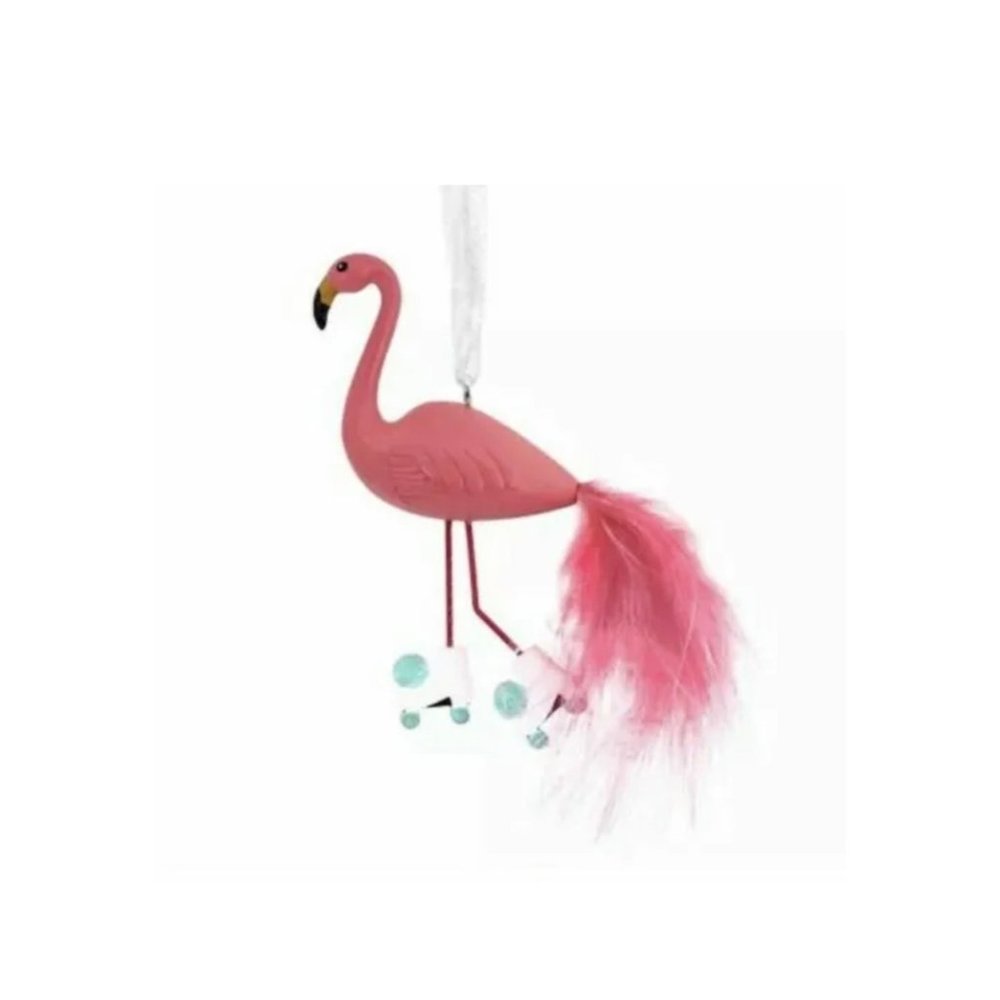 Pink Flamingo with ice skates Hallmark NEW
